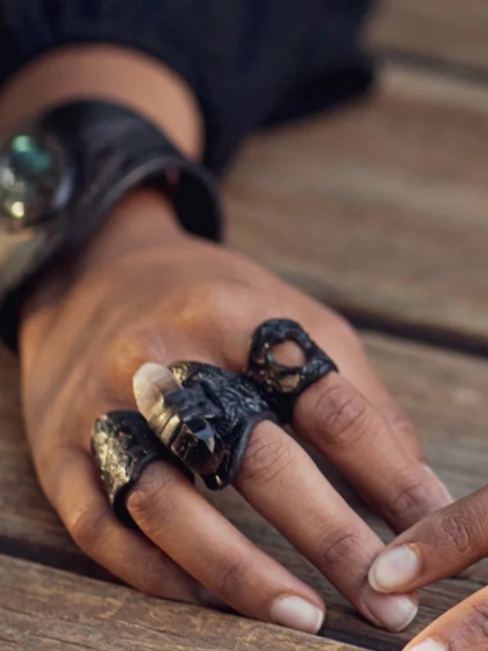 Buffalo Girl Druid ring with crystal quartz - Picture 7 of 7